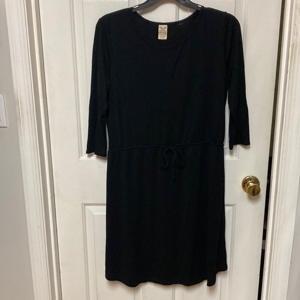 3/4 sleeve Black Women's Dress